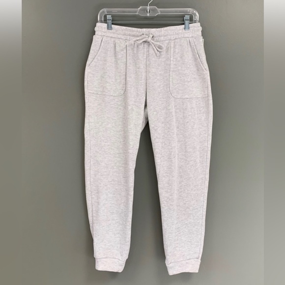 Rae Dunn Gray 2-Pocket Sweat Track Pants Joggers sz L EUC Soft Fleece - Picture 5 of 17